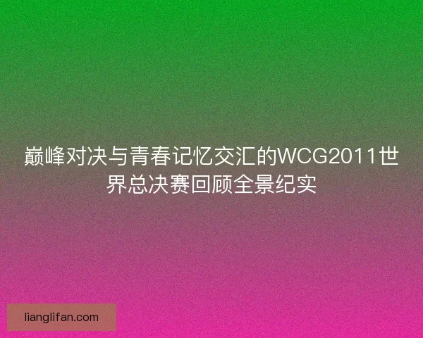 巅峰对决与青春记忆交汇的WCG2011世界总决赛回顾全景纪实