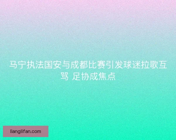 马宁执法国安与成都比赛引发球迷拉歌互骂 足协成焦点