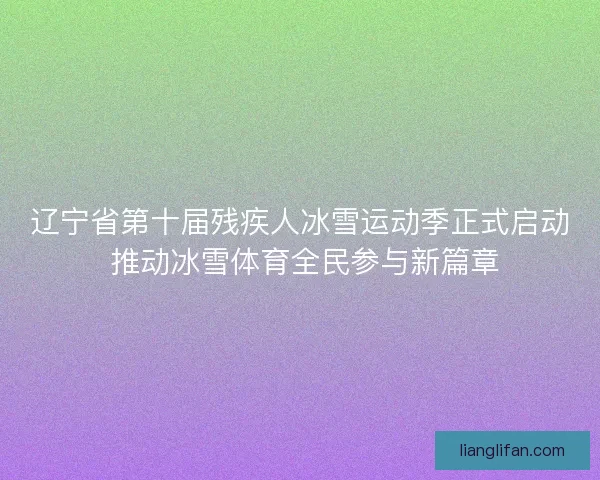 辽宁省第十届残疾人冰雪运动季正式启动 推动冰雪体育全民参与新篇章