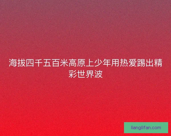 海拔四千五百米高原上少年用热爱踢出精彩世界波